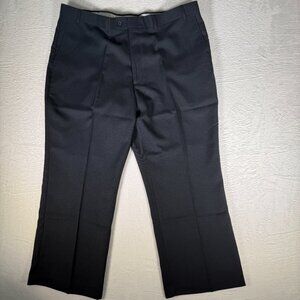 VTG‎ HABAND PANTS MENS 44/29 POLYESTER FLAT FRONT STRAIGHT LEG Black